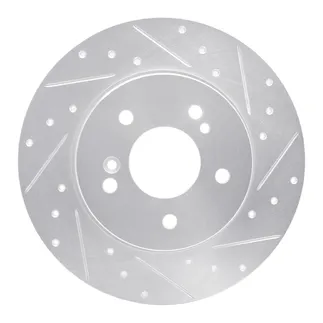 R1 Concepts EDZ-63035R Brake Rotor Drilled and Slotted Silver